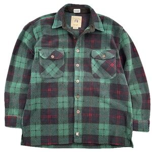 Juneau Soft Fleece Flannel Shirt Men Large Overshirt Jacket Green Plaid Shacket